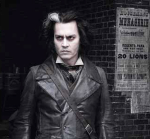 Johnny Depp in SWEENEY TODD, photo by Peter Mountain