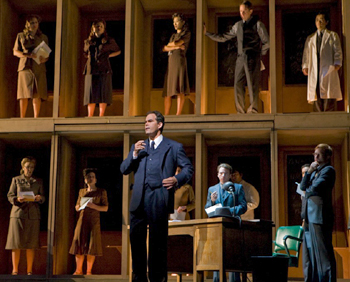 Gerald Finley and company in DOCTOR ATOMIC; photo by Ken Howard/Metropolitan Opera