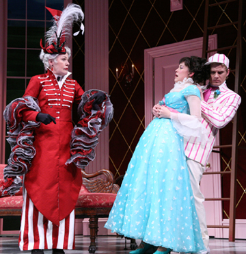 Lynn Redgrave, Zoë Winters, and Jeffrey Carlson in THE IMPORTANCE OF BEING EARNEST; photo by Gerry Goodstein