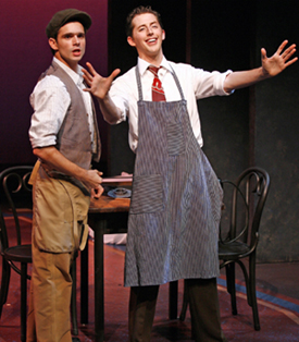 Rob Sapp an Josh Grisetti in ENTER LAUGHING; photo by Carol Rosegg