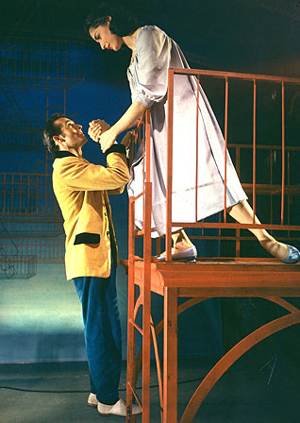 Larry Kert and Carol Lawrence in the original production of WEST SIDE STORY; Time & Life Pictures/Getty Images